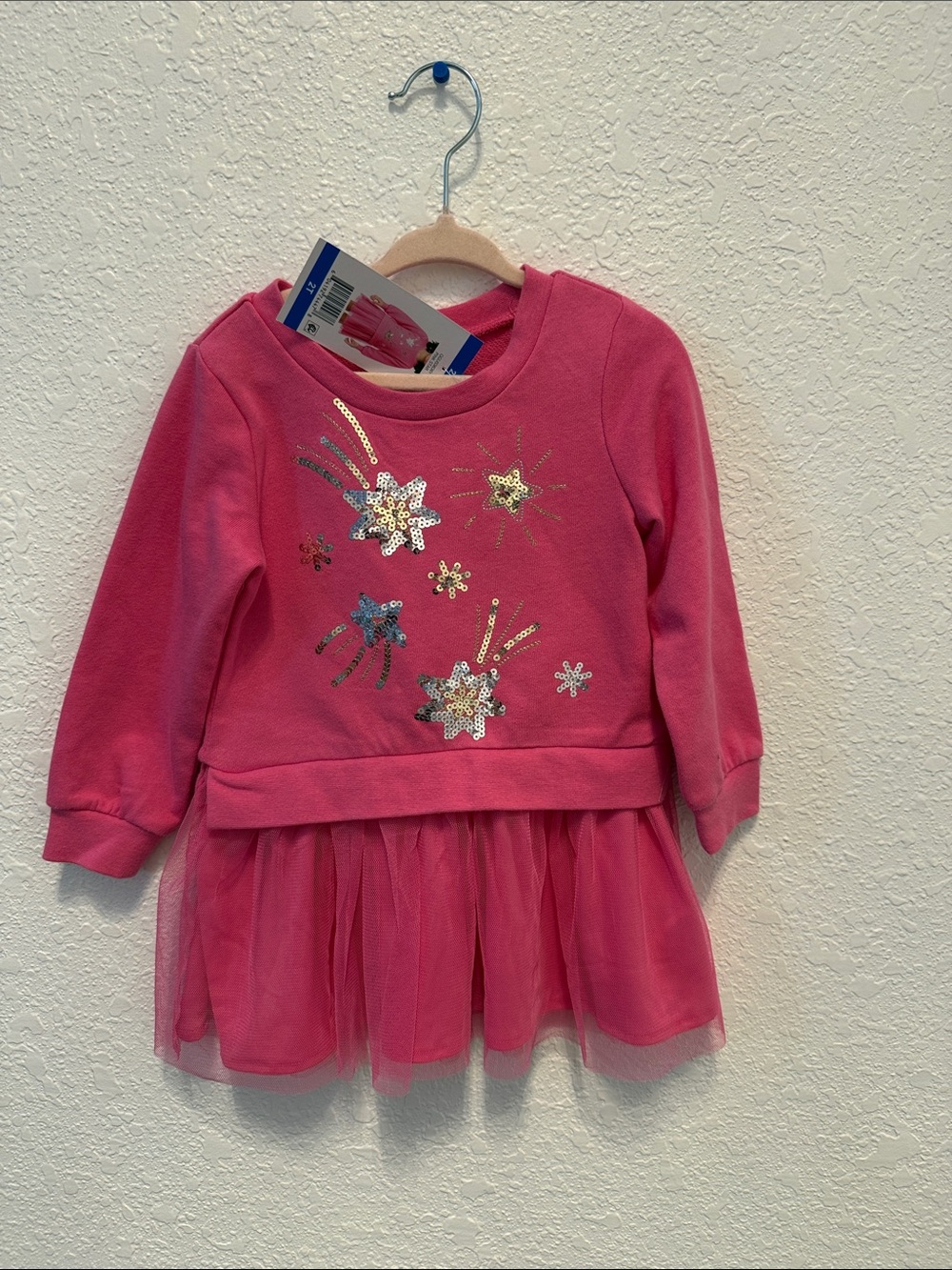 Peek Hot Pink Sequin Star Tulle Dress